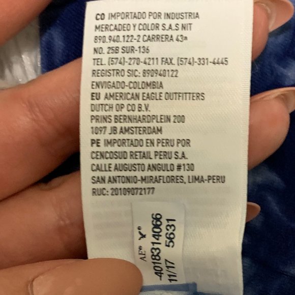 AEO Blue Tie-Dye Favorite T-Shirt Small - Picture 10 of 16